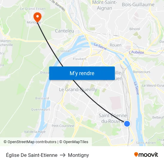 Église De Saint-Etienne to Montigny map