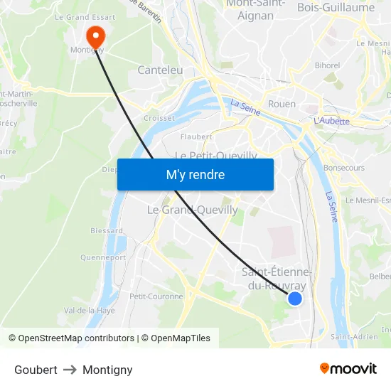 Goubert to Montigny map