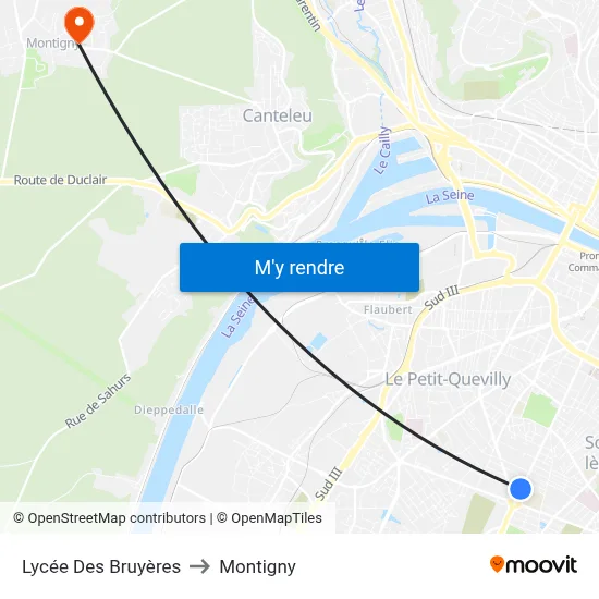 Lycée Des Bruyères to Montigny map