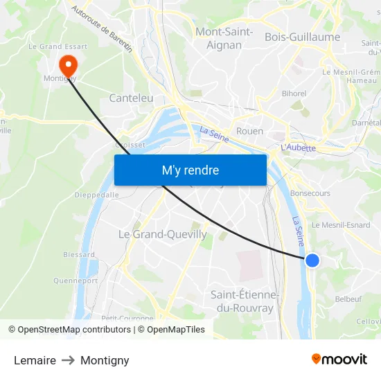 Lemaire to Montigny map