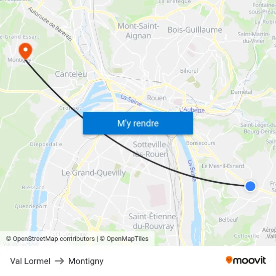 Val Lormel to Montigny map
