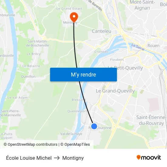 École Louise Michel to Montigny map