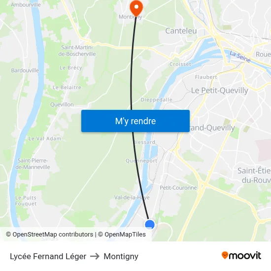 Lycée Fernand Léger to Montigny map
