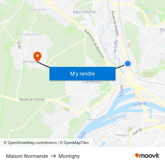 Maison Normande to Montigny map