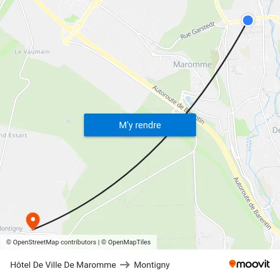 Hôtel De Ville De Maromme to Montigny map