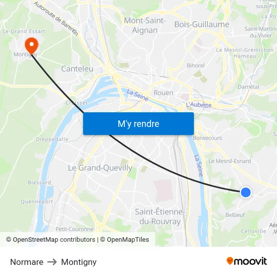 Normare to Montigny map