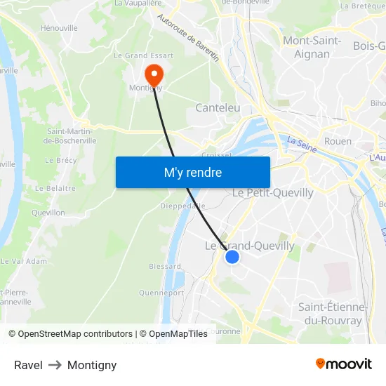Ravel to Montigny map