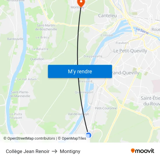 Collège Jean Renoir to Montigny map