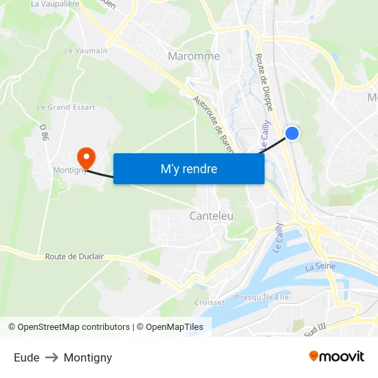 Eude to Montigny map