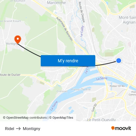 Ridel to Montigny map