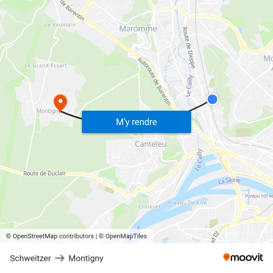 Schweitzer to Montigny map