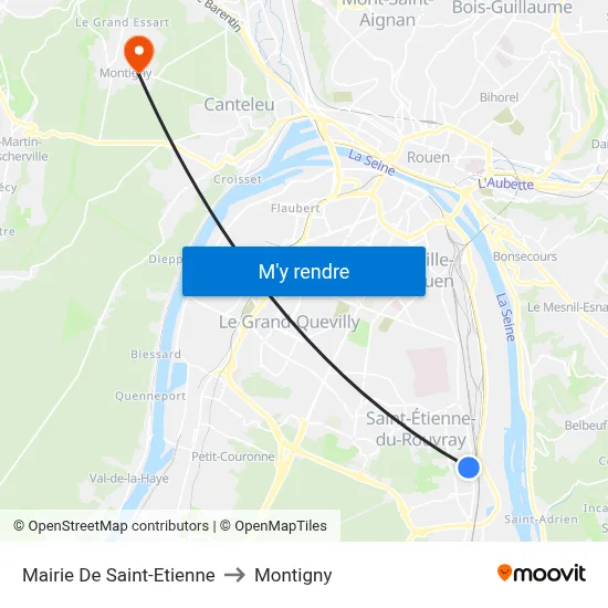 Mairie De Saint-Etienne to Montigny map