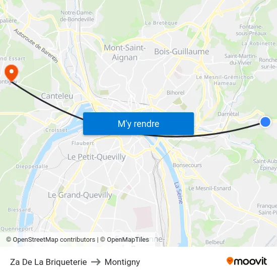 Za De La Briqueterie to Montigny map