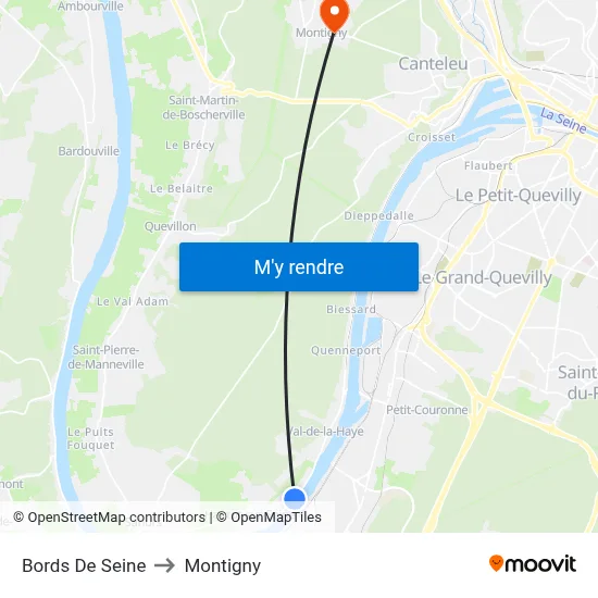 Bords De Seine to Montigny map