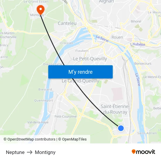 Neptune to Montigny map