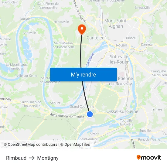 Rimbaud to Montigny map