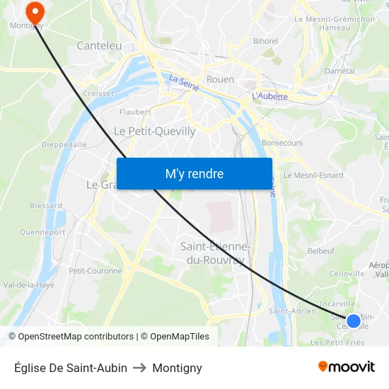 Église De Saint-Aubin to Montigny map