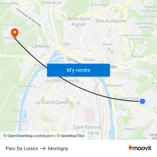 Parc De Loisirs to Montigny map