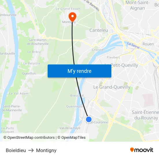 Boieldieu to Montigny map