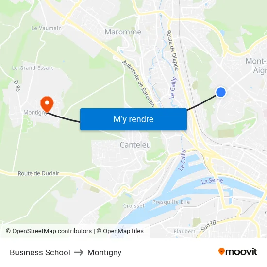 Business School to Montigny map