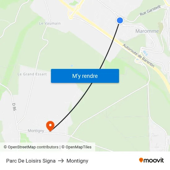 Parc De Loisirs Signa to Montigny map