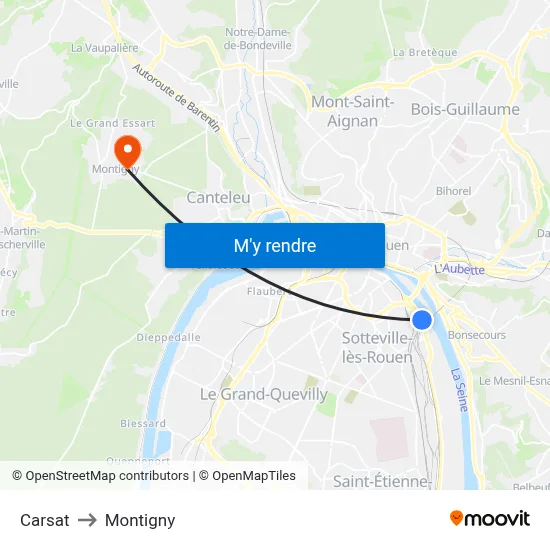 Carsat to Montigny map