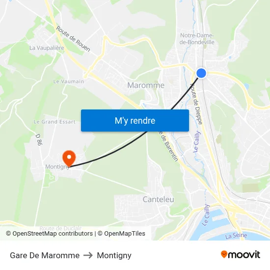 Gare De Maromme to Montigny map