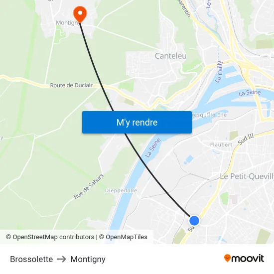 Brossolette to Montigny map