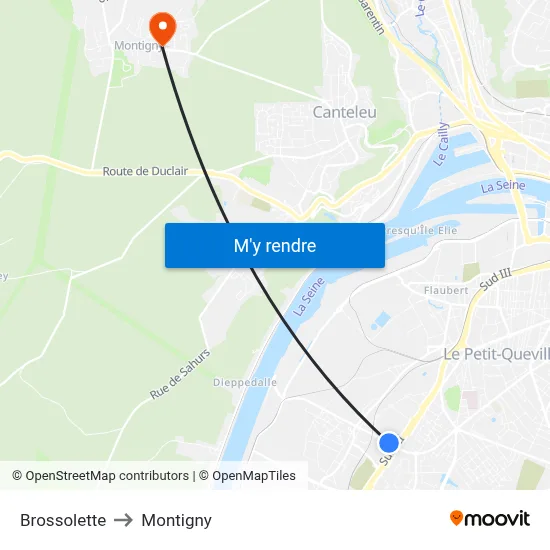 Brossolette to Montigny map