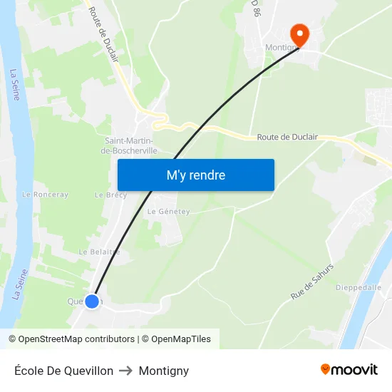 École De Quevillon to Montigny map