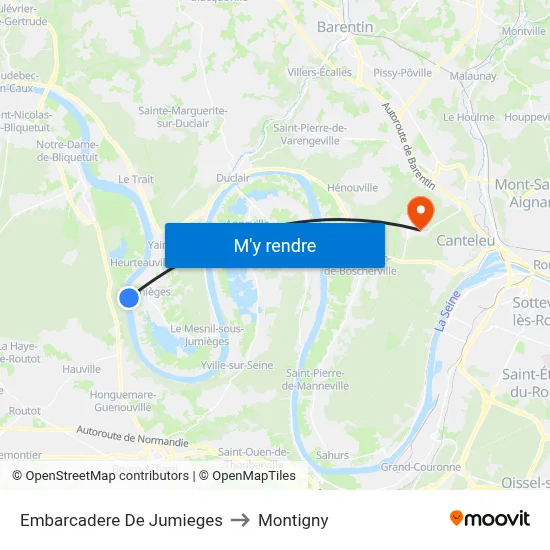Embarcadere De Jumieges to Montigny map