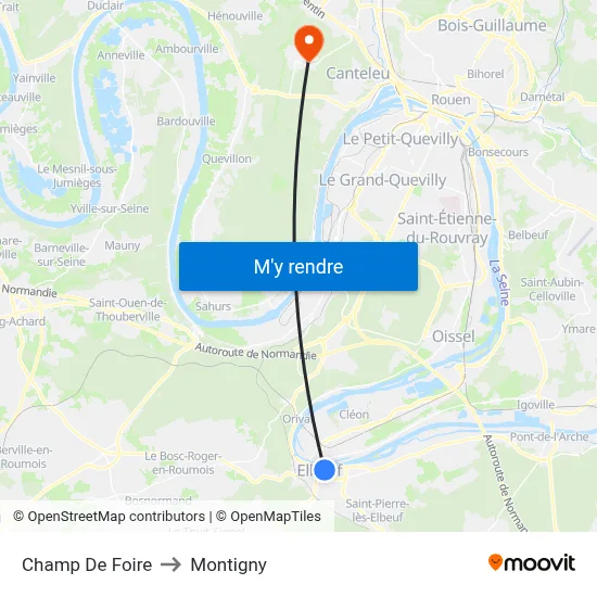Champ De Foire to Montigny map