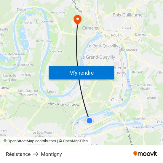 Résistance to Montigny map