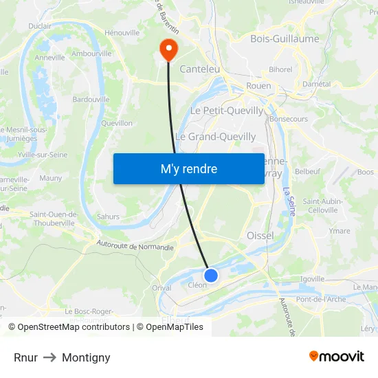 Rnur to Montigny map