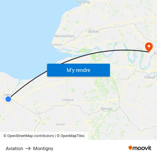 Aviation to Montigny map
