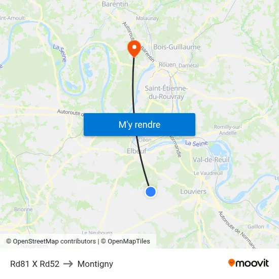 Rd81 X Rd52 to Montigny map