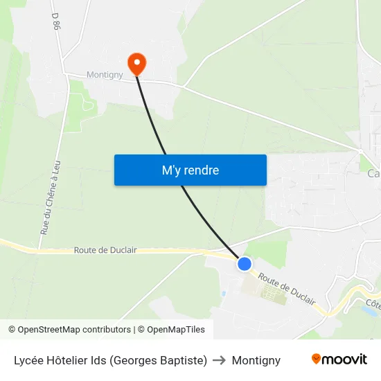 Lycée Hôtelier Ids (Georges Baptiste) to Montigny map