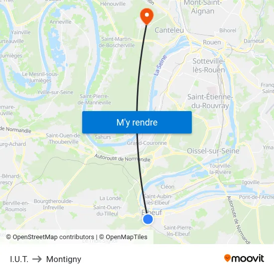 I.U.T. to Montigny map