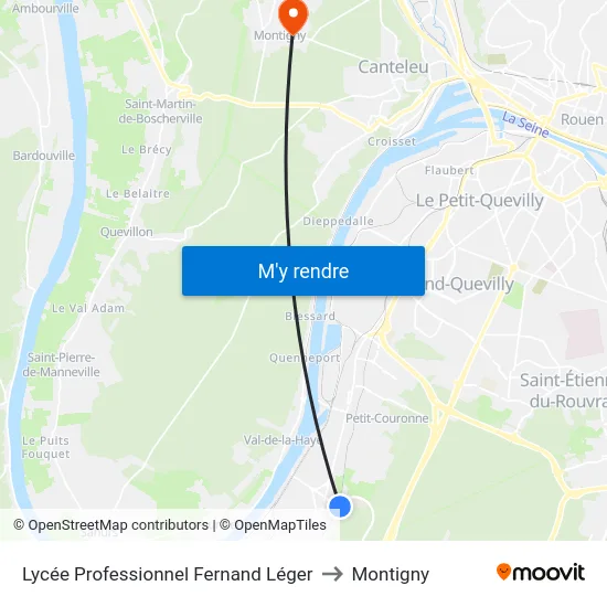 Lycée Professionnel Fernand Léger to Montigny map