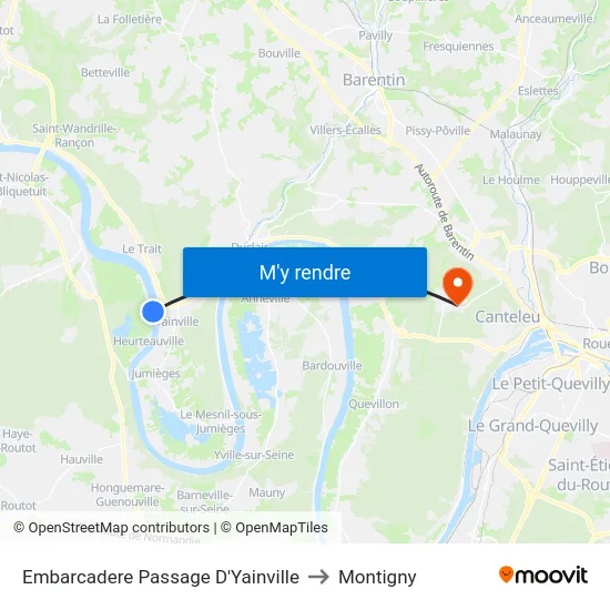 Embarcadere Passage D'Yainville to Montigny map