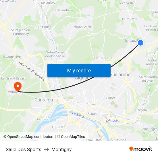 Salle Des Sports to Montigny map