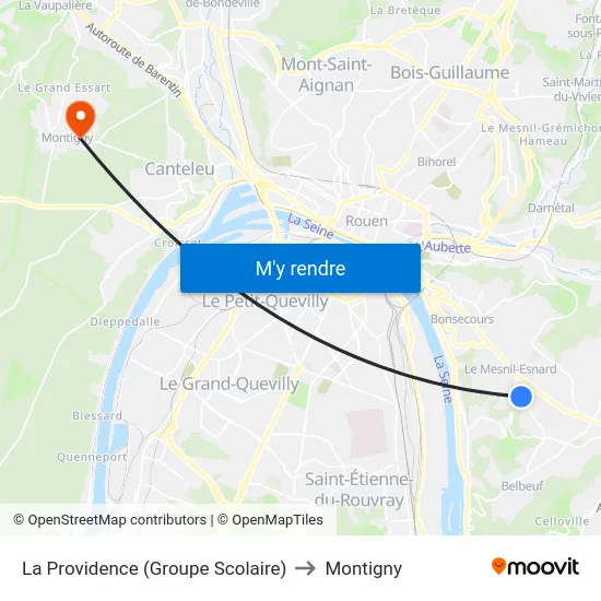 La Providence (Groupe Scolaire) to Montigny map