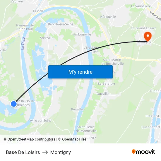 Base De Loisirs to Montigny map