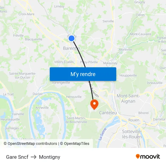 Gare Sncf to Montigny map