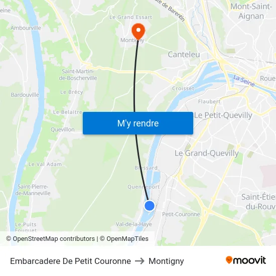 Embarcadere De Petit Couronne to Montigny map