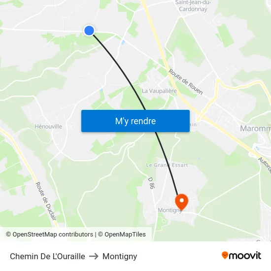 Chemin De L'Ouraille to Montigny map