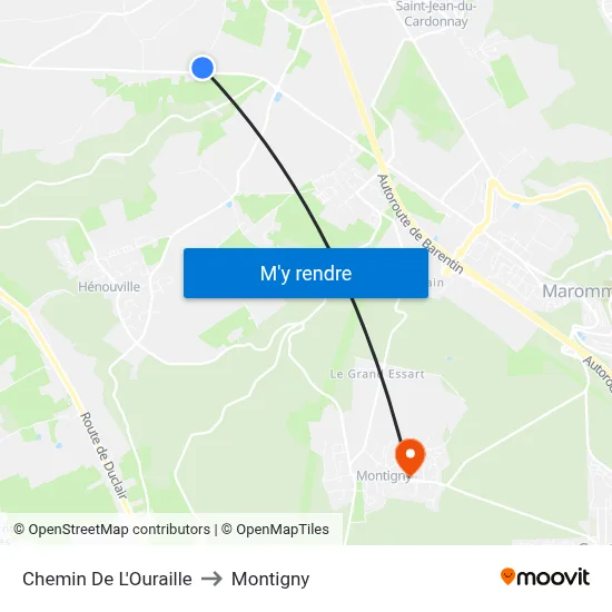 Chemin De L'Ouraille to Montigny map