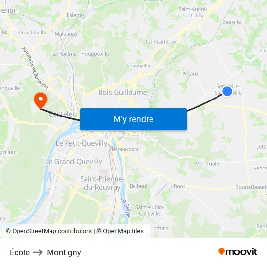 École to Montigny map