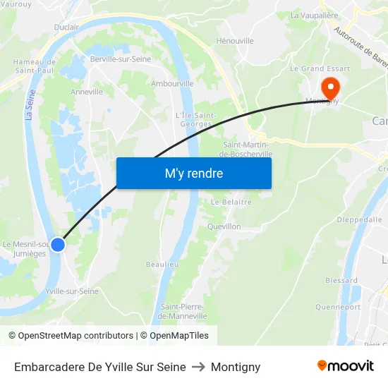 Embarcadere De Yville Sur Seine to Montigny map