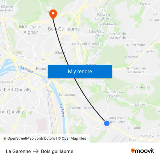 La Garenne to Bois guillaume map
